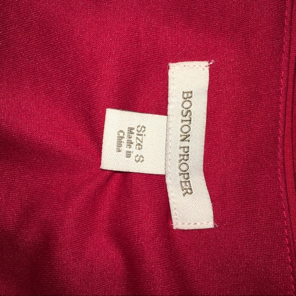 Boston Proper Red Twist Wrap Dress Empire Small - Picture 4 of 5